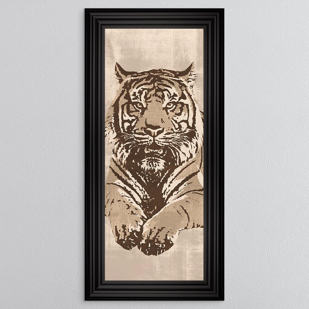 Beige Tiger Framed Wall Art