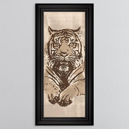 Beige Tiger Framed Wall Art