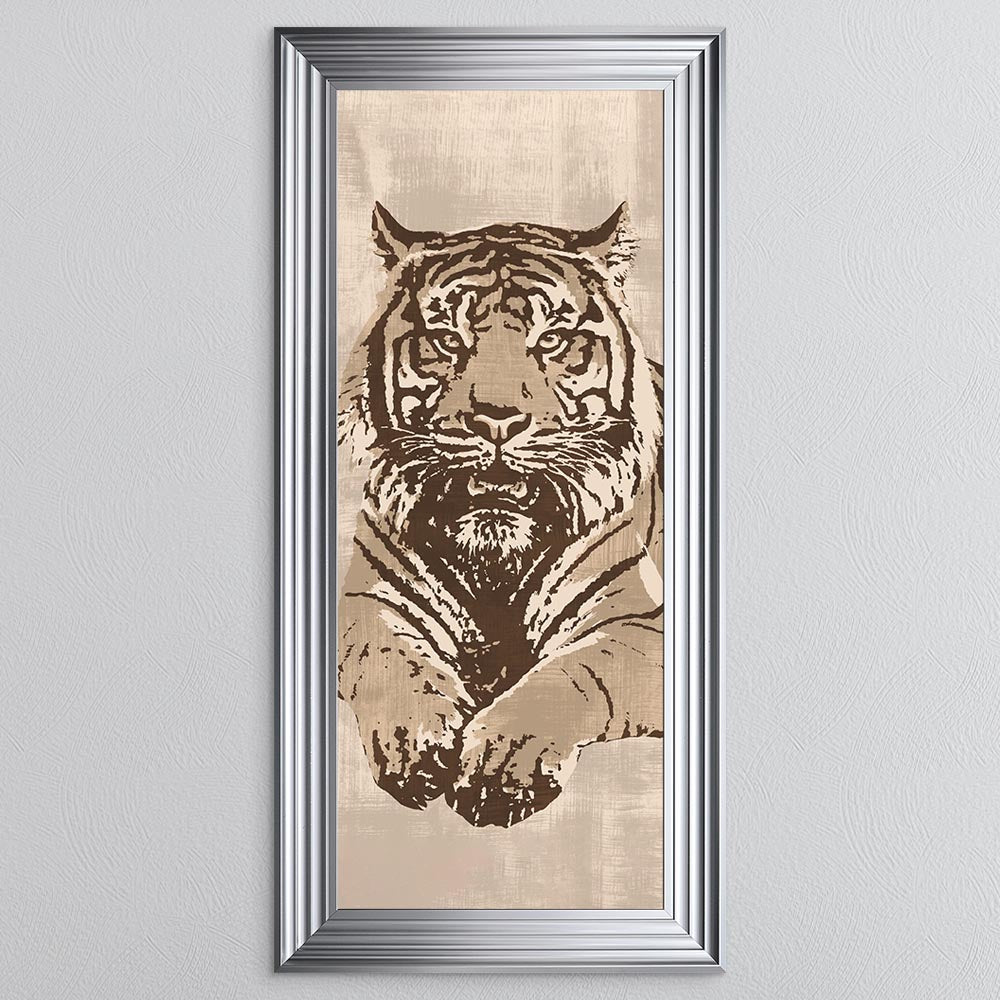 Beige Tiger Framed Wall Art