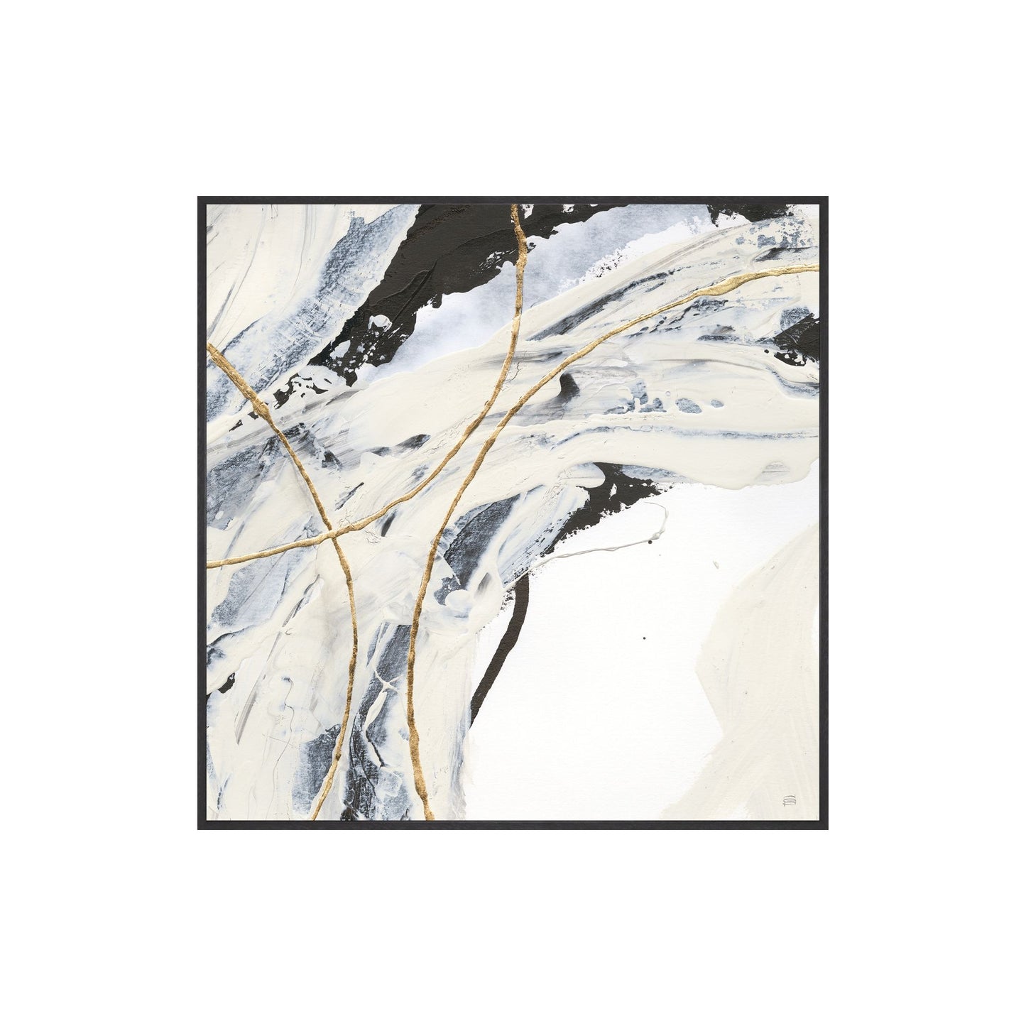 Gold and Cream 2 Framed Canvas Art