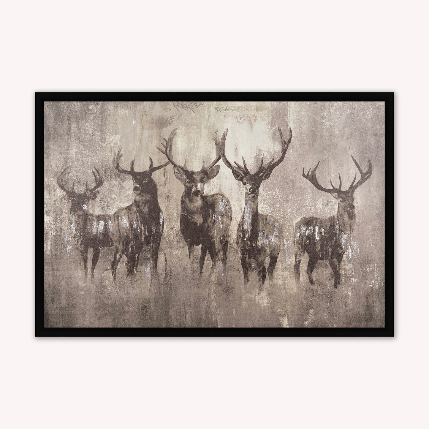 Luxury Velvet Art Print - Stags Night Framed Wall Art