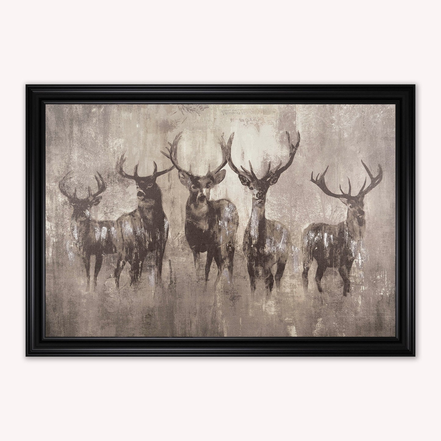 Luxury Velvet Art Print - Stags Night Framed Wall Art