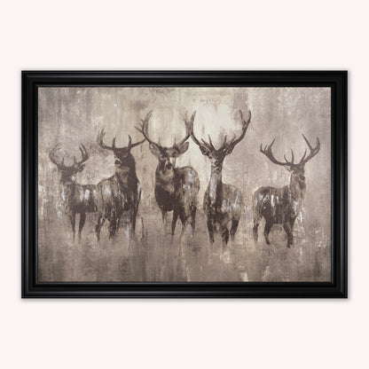 Luxury Velvet Art Print - Stags Night Framed Wall Art