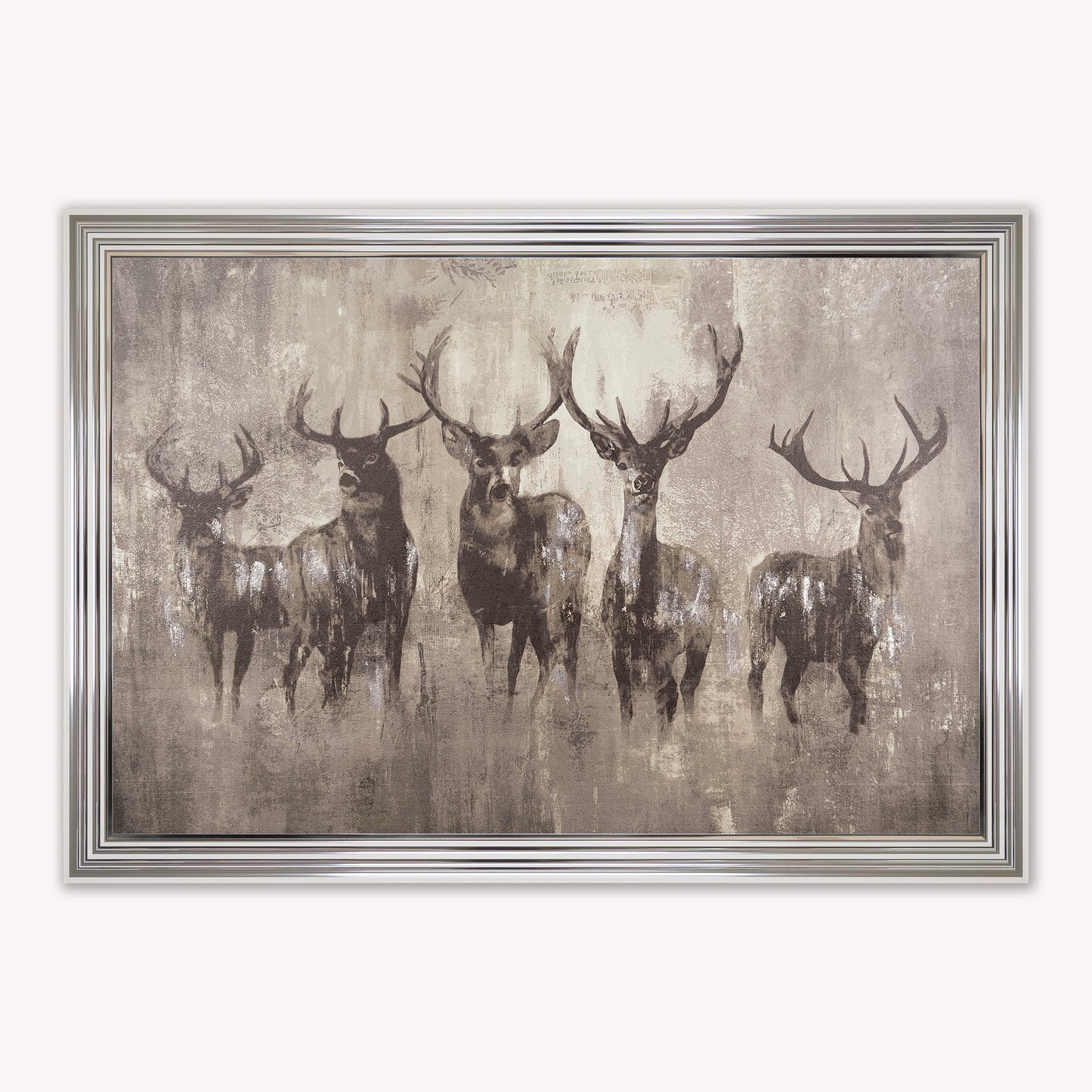 Luxury Velvet Art Print - Stags Night Framed Wall Art
