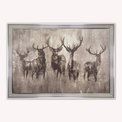Luxury Velvet Art Print - Stags Night Framed Wall Art