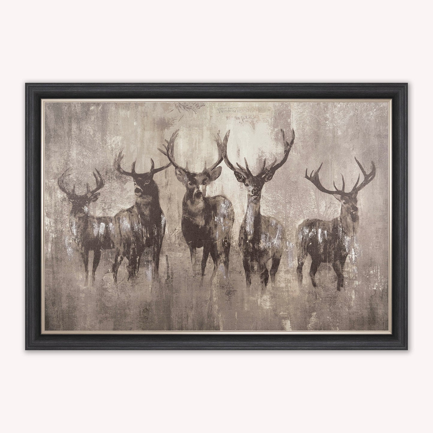 Luxury Velvet Art Print - Stags Night Framed Wall Art