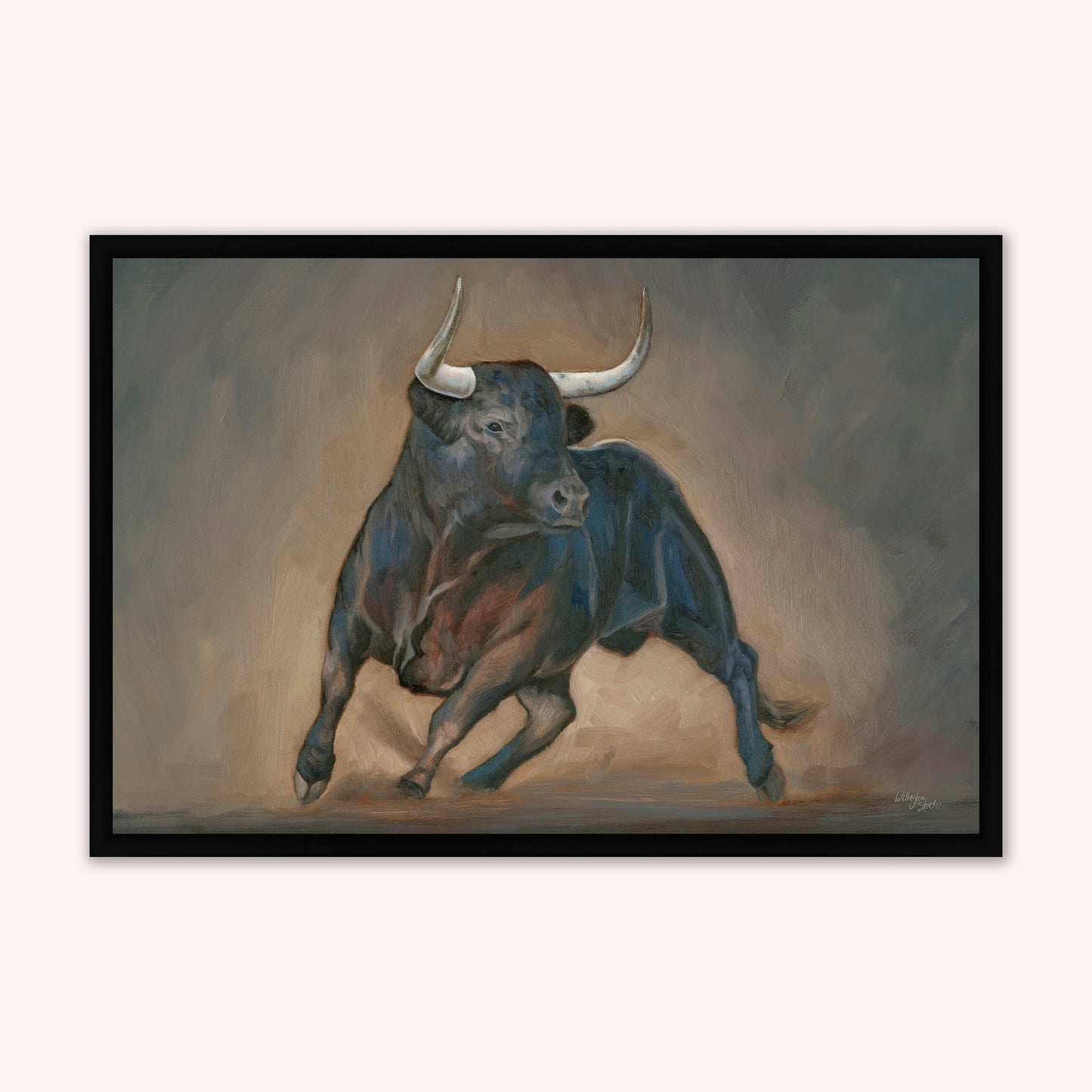 Luxury Velvet Art Print - Wellington Bull Framed Wall Art