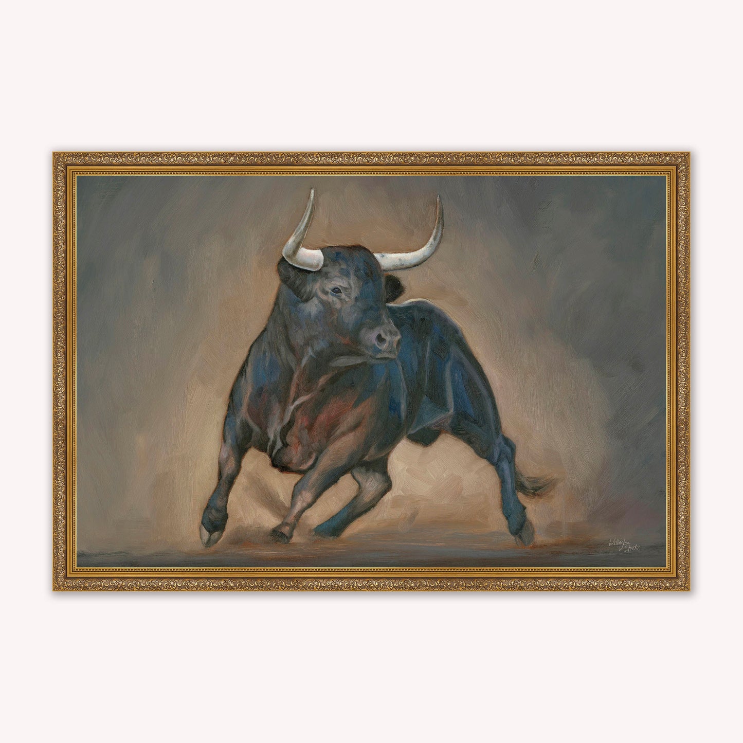 Luxury Velvet Art Print - Wellington Bull Framed Wall Art