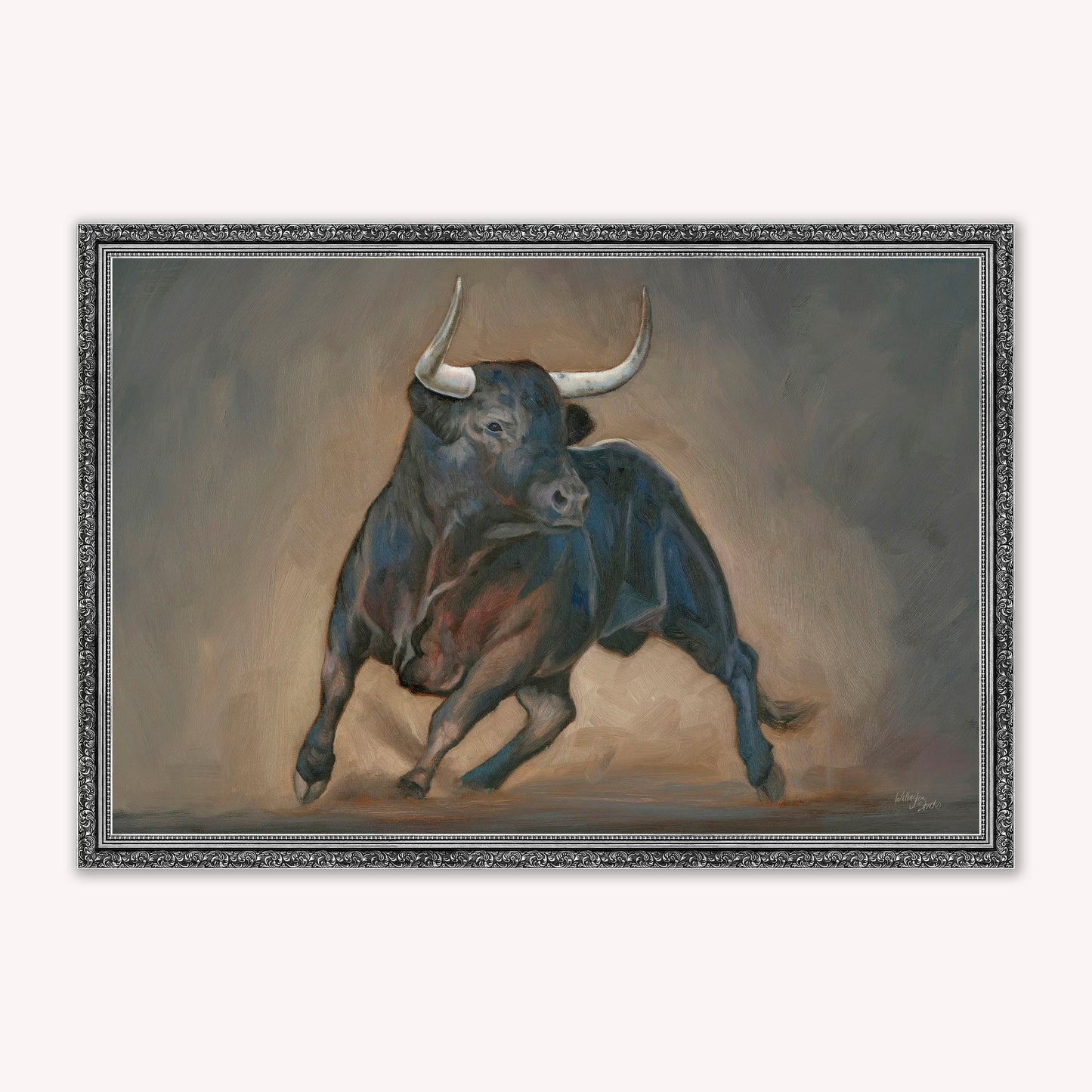 Luxury Velvet Art Print - Wellington Bull Framed Wall Art