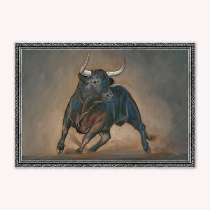 Luxury Velvet Art Print - Wellington Bull Framed Wall Art