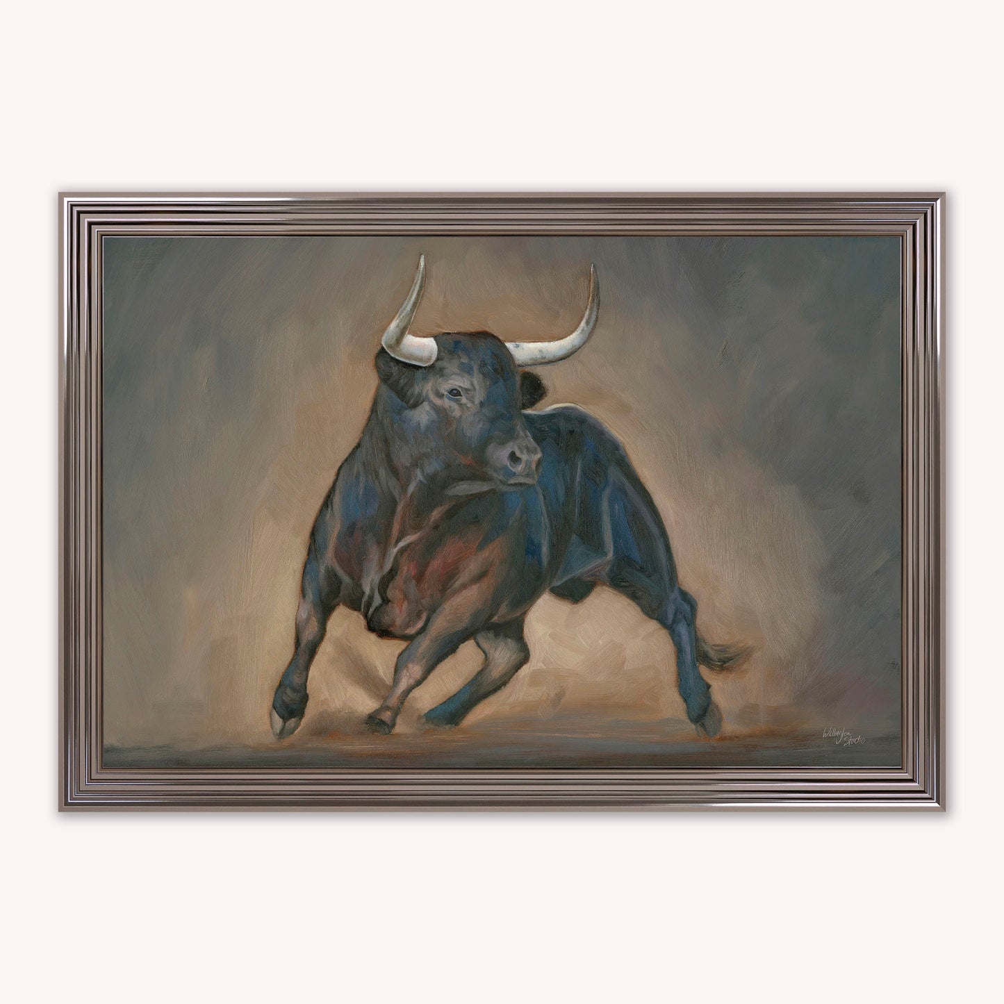 Luxury Velvet Art Print - Wellington Bull Framed Wall Art