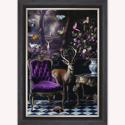 Curiosity Stag at the Stately Home Framed Wall Art