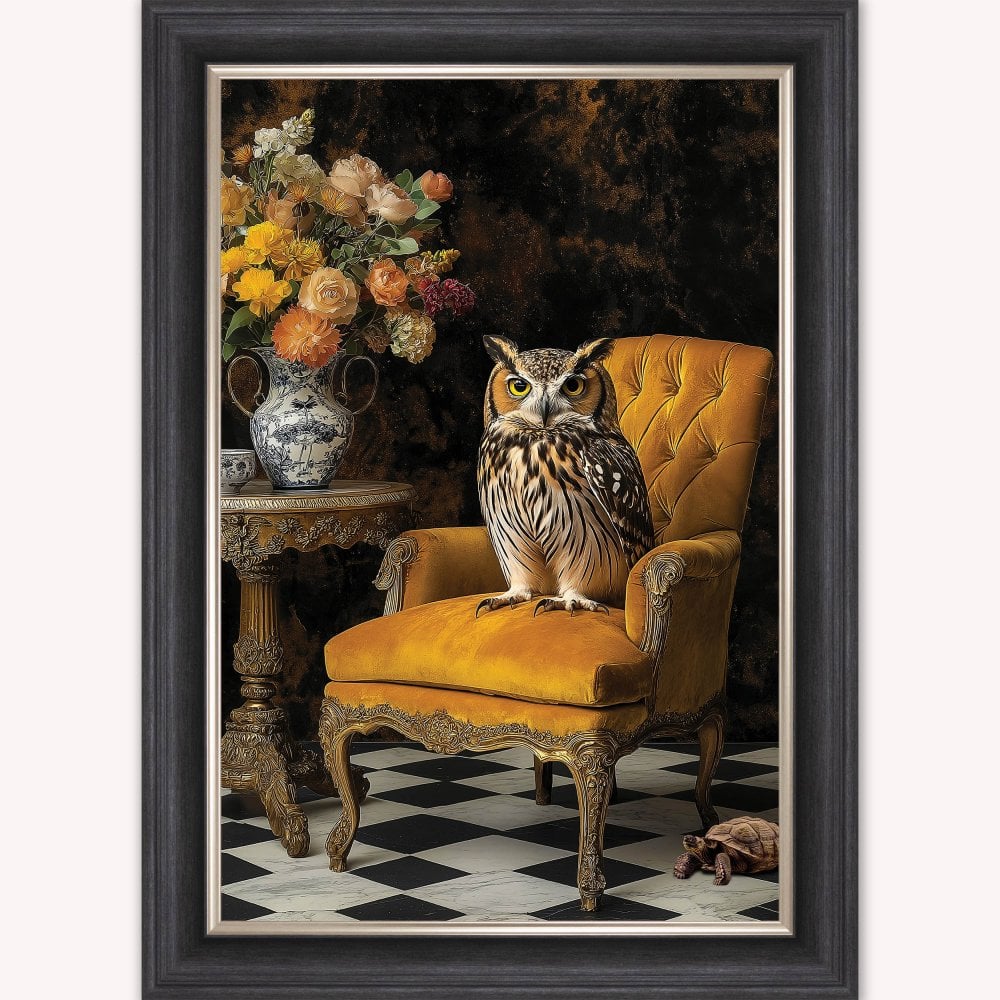 Curiosity Owl at the Stately Home Framed Wall Art