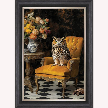 Curiosity Owl at the Stately Home Framed Wall Art