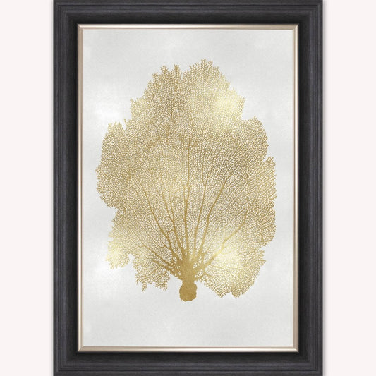 Luxury Velvet Art Print - Gold Leaf on Cream 1 Framed Wall Art