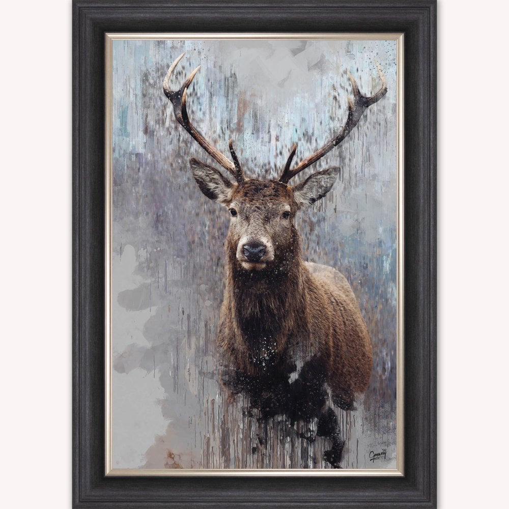 Luxury Velvet Art Print - Impressionist Stag Framed Wall Art
