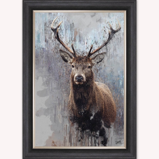 Luxury Velvet Art Print - Impressionist Stag Framed Wall Art