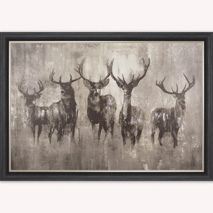 Luxury Velvet Art Print - Stags Night Framed Wall Art