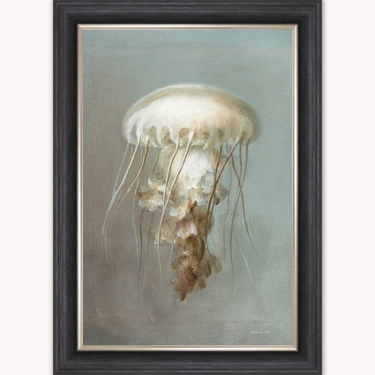 Luxury Velvet Art Print - Muted Jellyfish Framed Wall Art