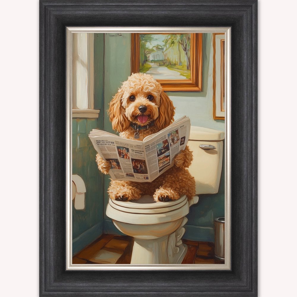 Dog on the Bog - Blonde Cockapoo Framed Wall Art