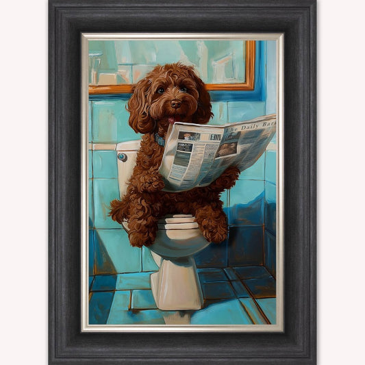 Dog on the Bog - Brown Cockapoo Framed Wall Art