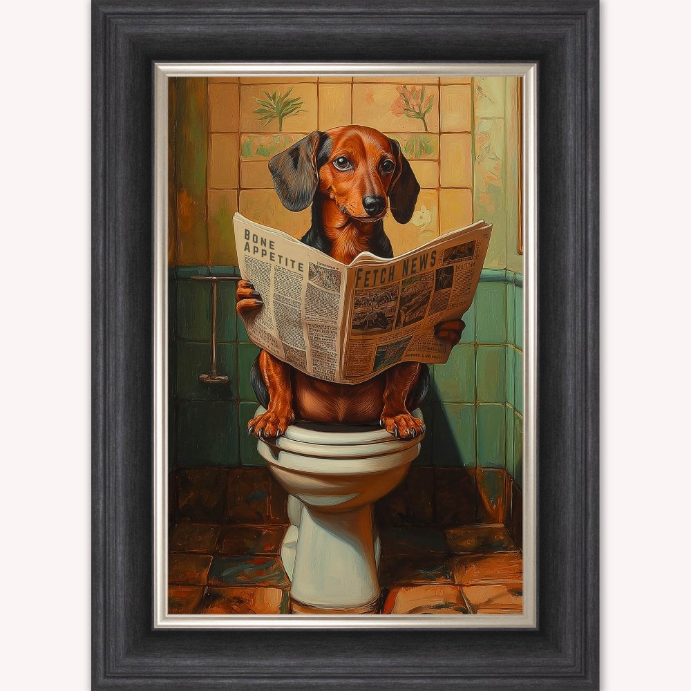 Dog on the Bog - Dachshund Framed Wall Art
