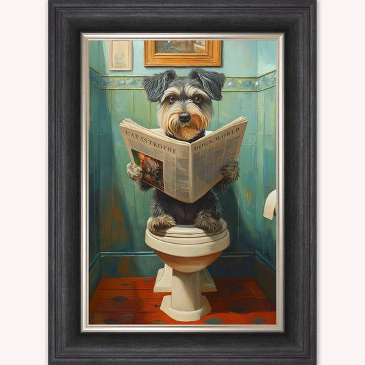 Dog on the Bog - Schnauzer Framed Wall Art