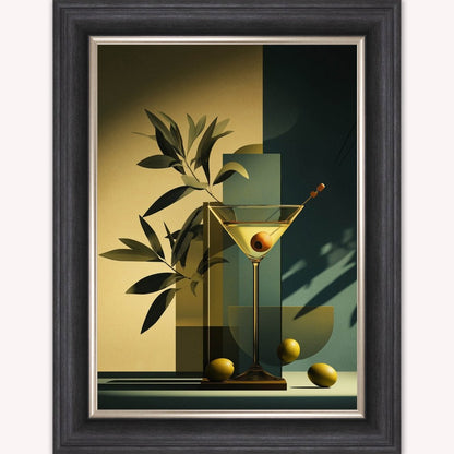 Moody Martini Cocktail Framed Wall Art