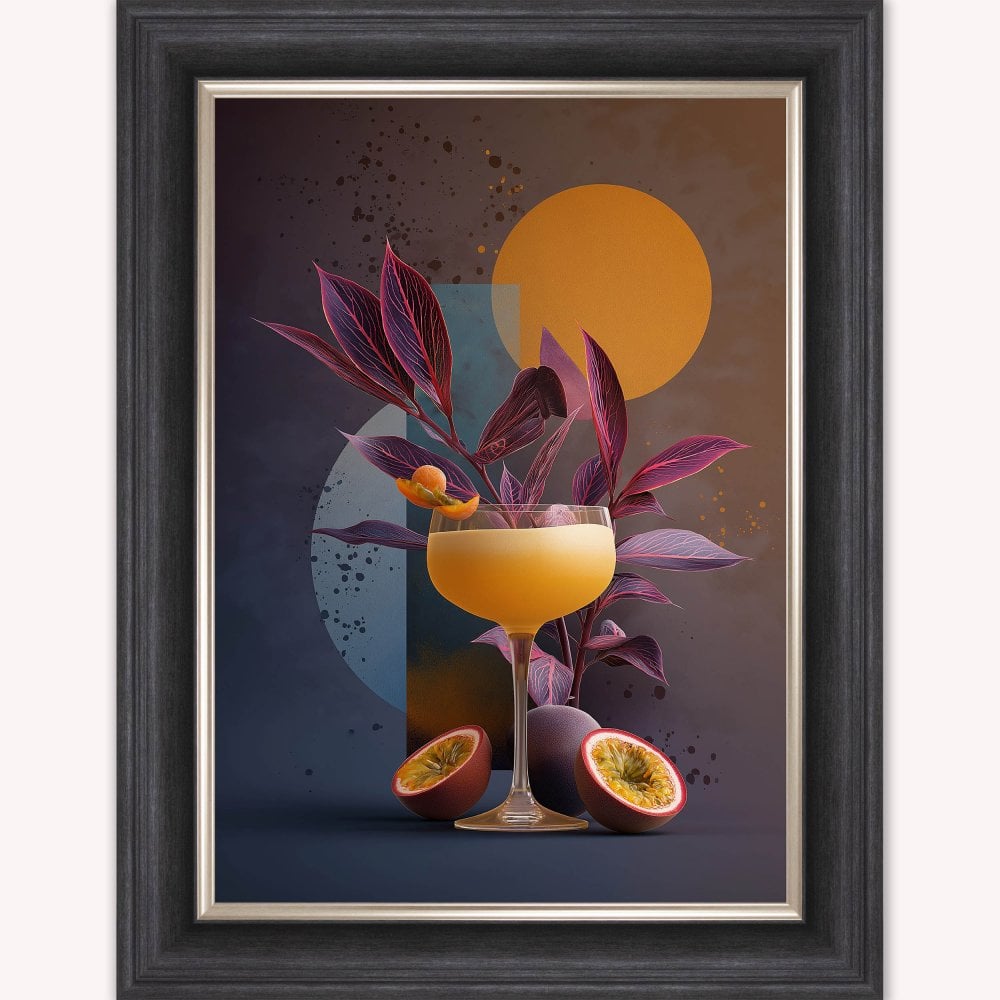 Moody Passionfruit Daquiri Cocktail Framed Wall Art