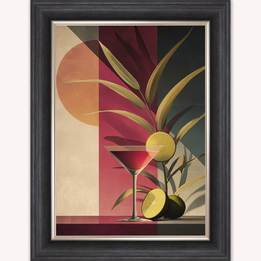 Moody Cosmopolitan Cocktail Framed Wall Art