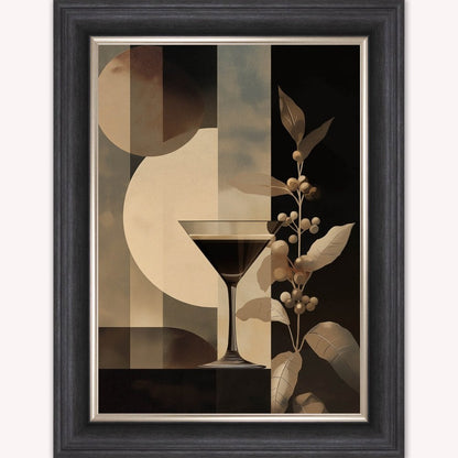 Moody Espresso Martini Cocktail Framed Wall Art