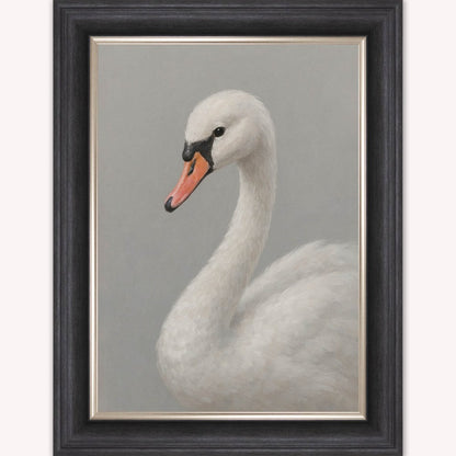 Curious White Swan Framed Wall Art