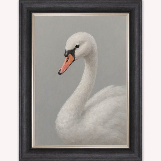 Curious White Swan Framed Wall Art