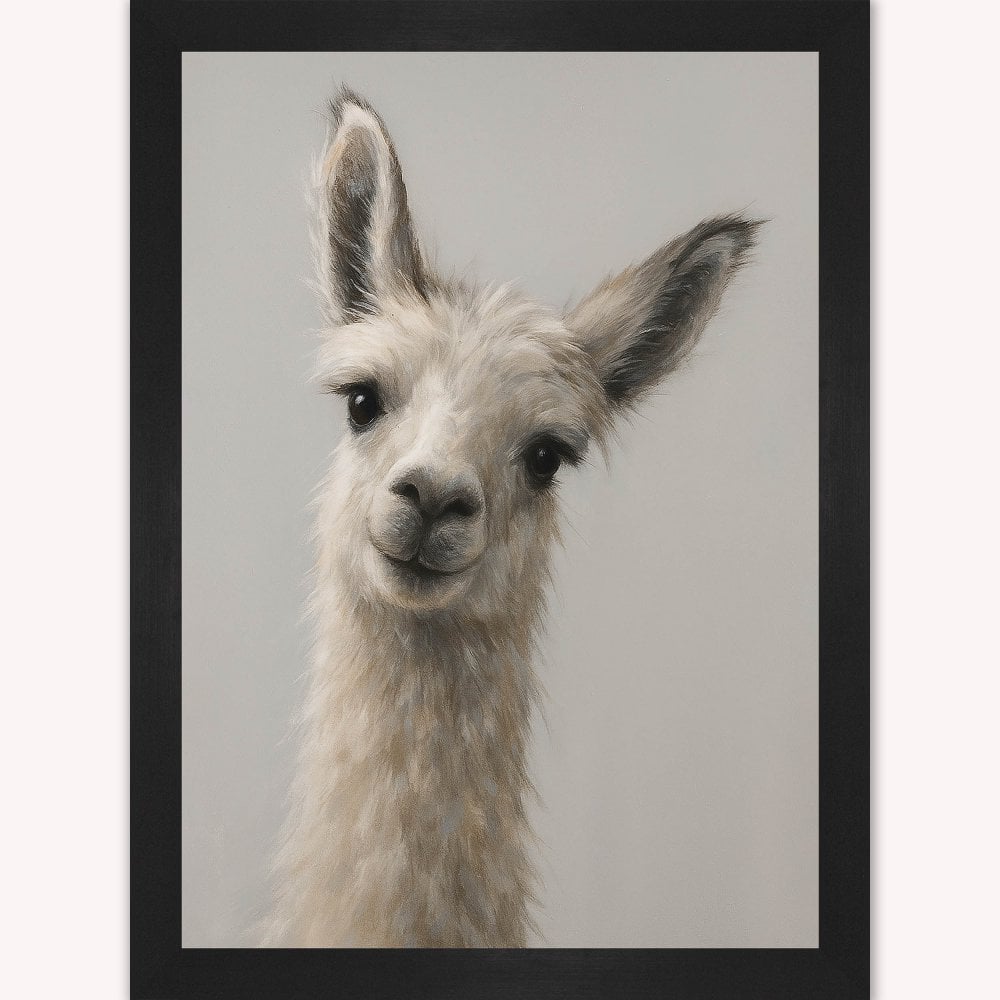 Curious Llama Framed Wall Art