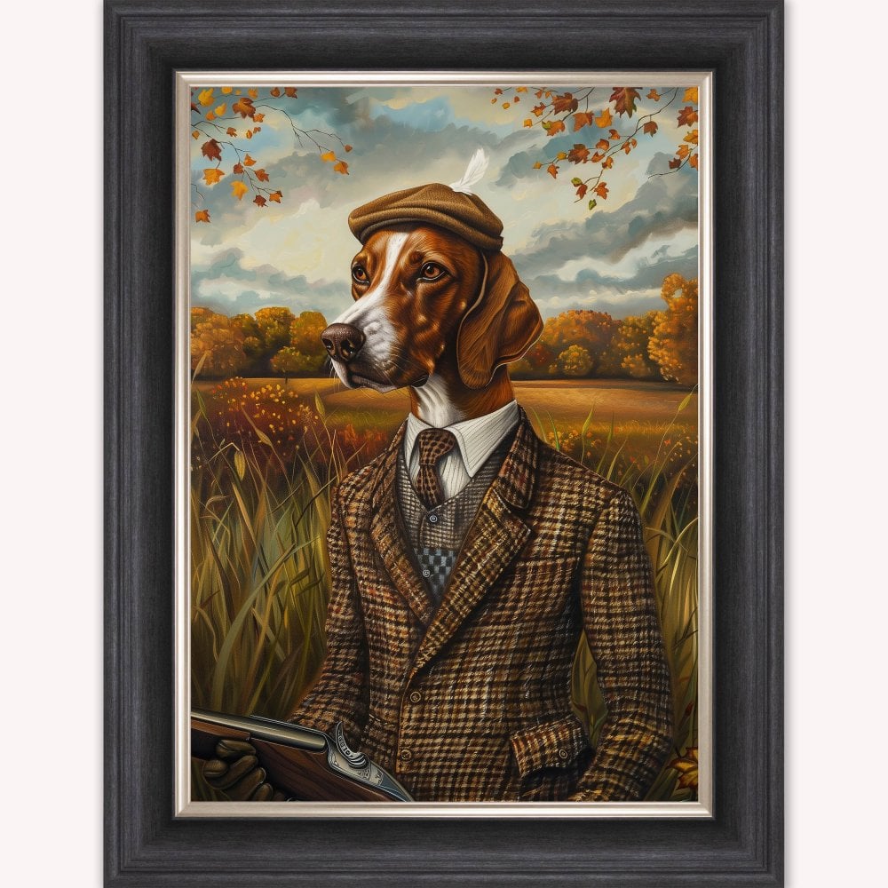 Gentrified Country Pointer Framed Wall Art