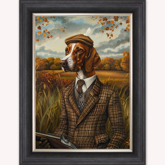 Gentrified Country Pointer Framed Wall Art