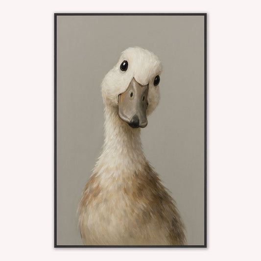 Curious Duck Grey Velvet Canvas Art