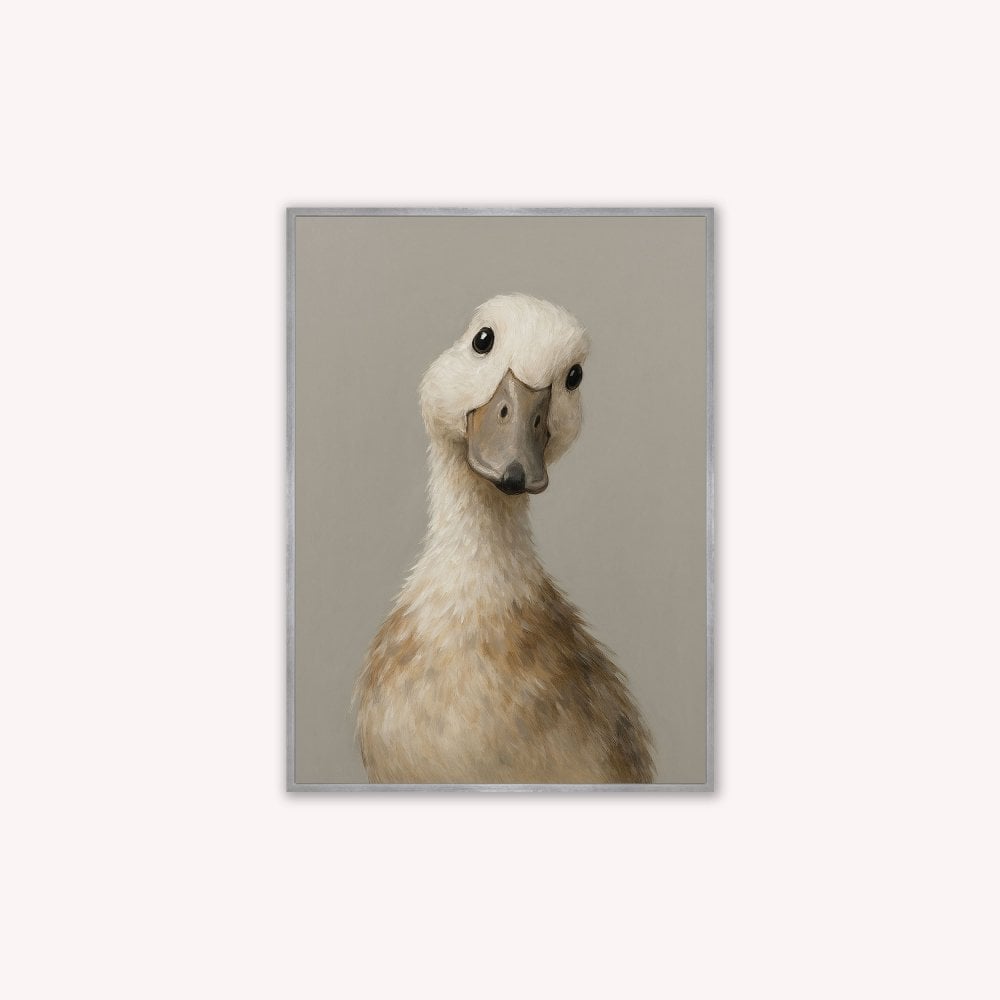 Curious Duck Grey Velvet Canvas Art