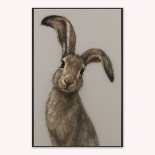 Curious Hare 2 Velvet Canvas Art