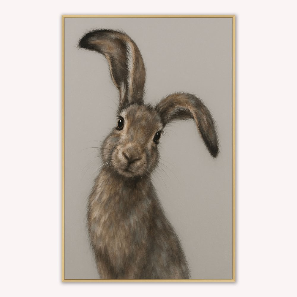 Curious Hare 2 Velvet Canvas Art