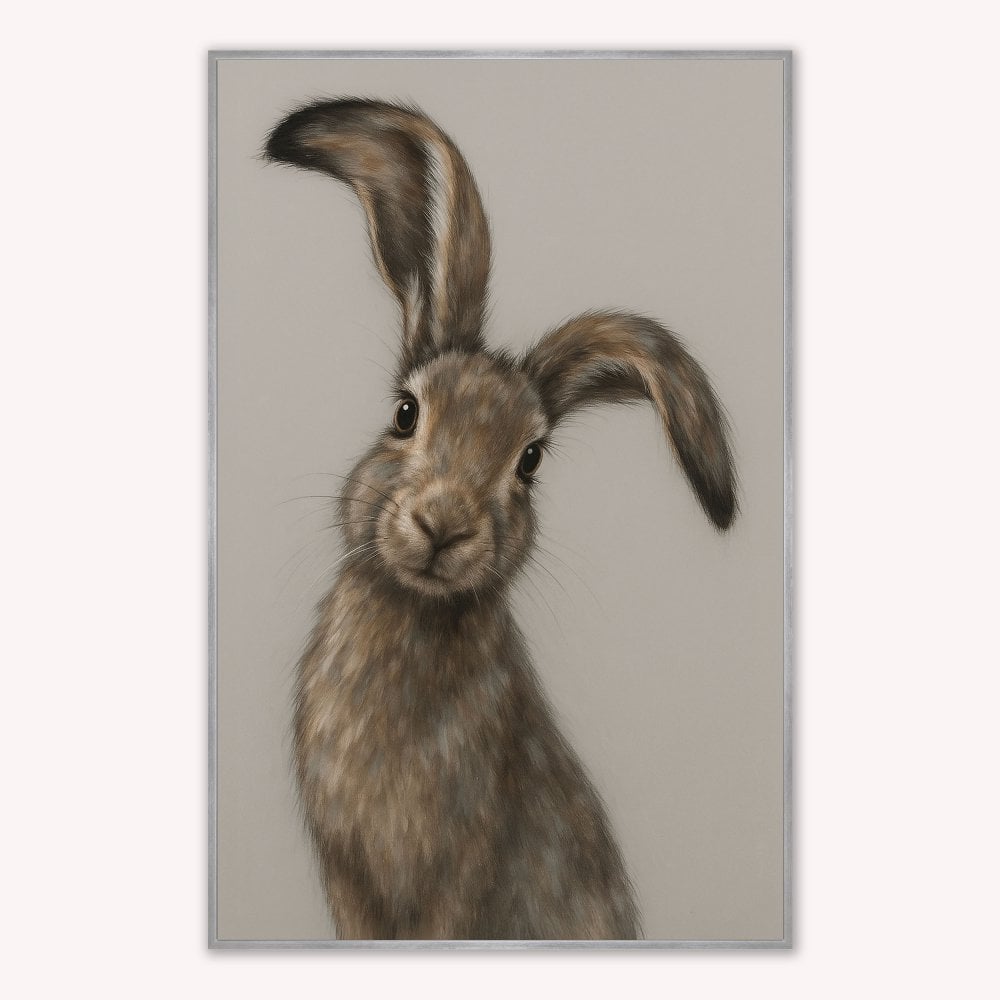 Curious Hare 2 Velvet Canvas Art