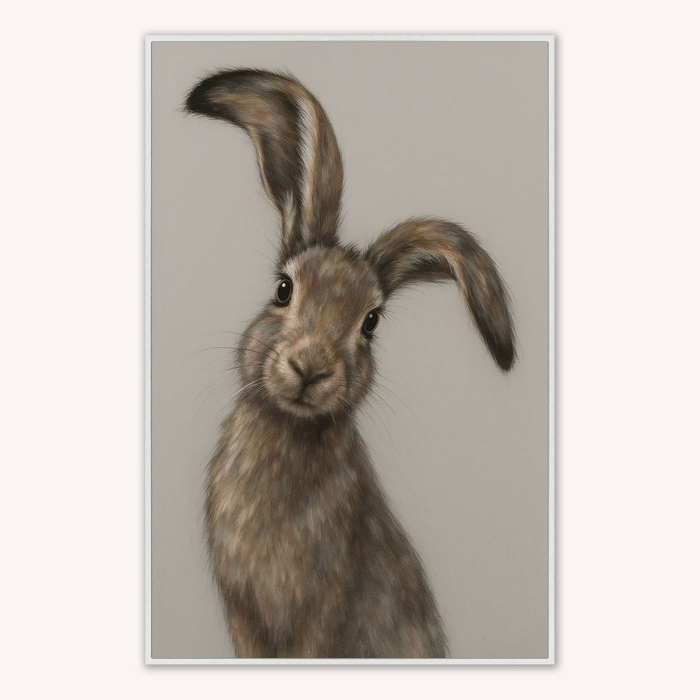 Curious Hare 2 Velvet Canvas Art
