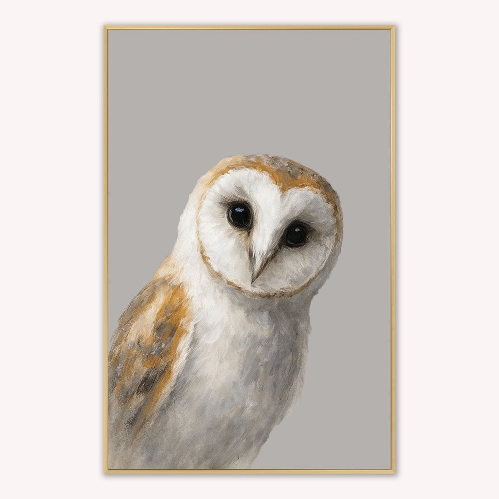 Curious Owl Velvet Canvas Art