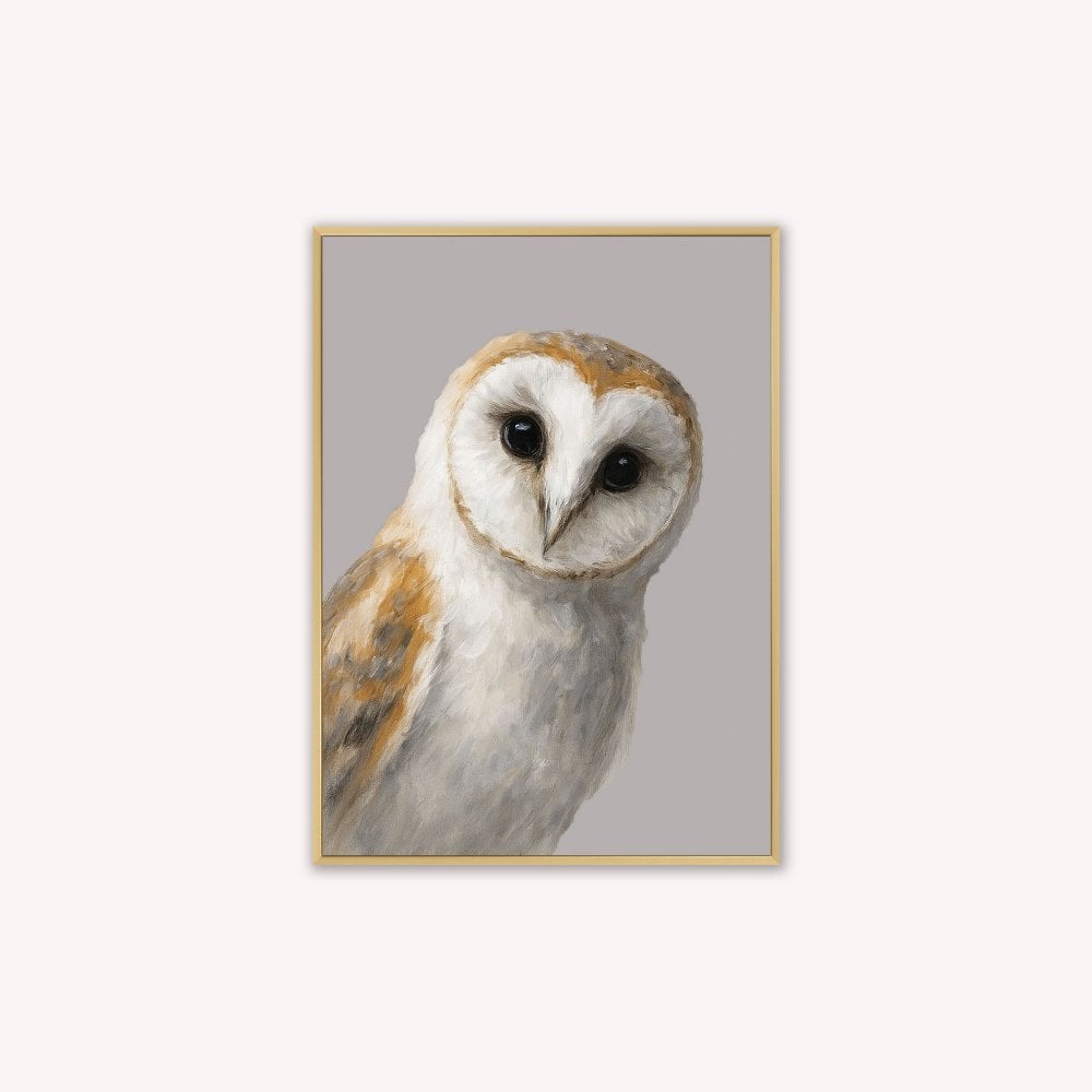Curious Owl Velvet Canvas Art