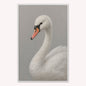 Curious White Swan Velvet Canvas Art