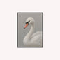 Curious White Swan Velvet Canvas Art