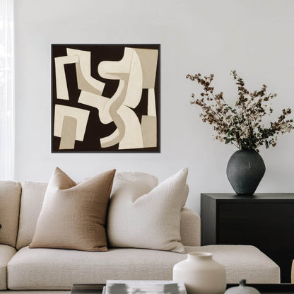 Latte And Linen Framed Canvas Art