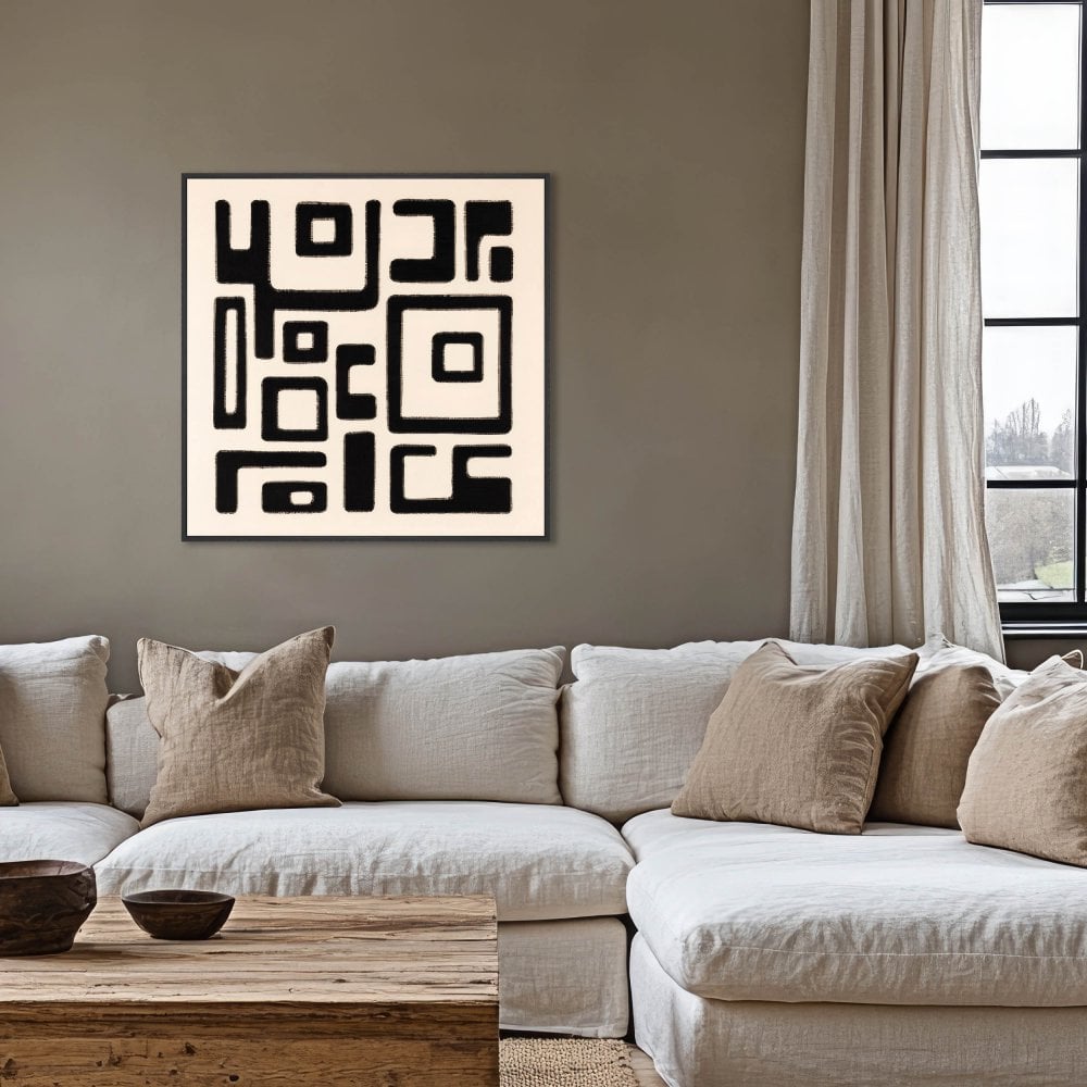 Neutral Rhythm Framed Canvas Art