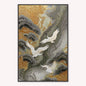 Neutral River Crane 1 Velvet Canvas Art