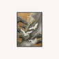 Neutral River Crane 1 Velvet Canvas Art